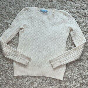 Antonio Melani Sweater 100% Cashmere Ivory Cable knit Pullover Small